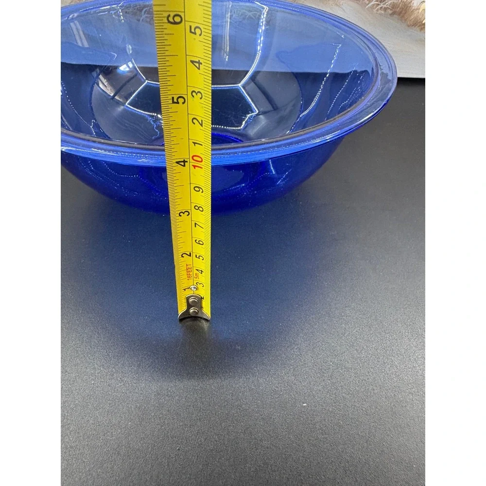 Pyrex 325 Cobalt Blue Glass Mixing Bowl 2.5L Round Serving Bowl Vintage